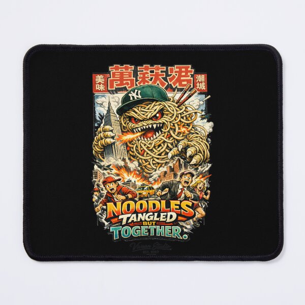 Item preview, Vintage Japanese Kaiju Ramen Monster Eating Noodles - Retro 90s Anime Foodie Aesthetic Art by Vivaan Studio designed and sold by Vivaan Studio.