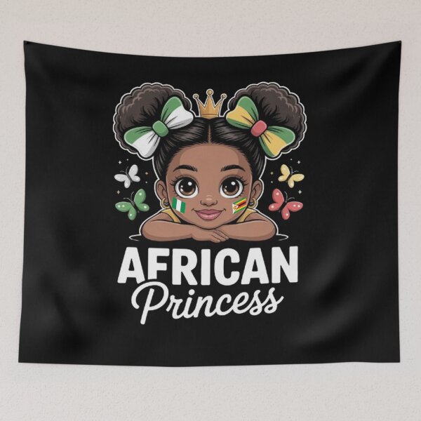 Item preview, African Princess Girl Nigeria and Zimbabwe Flag Mix Heritage Cute African designed and sold by BHMARTS.