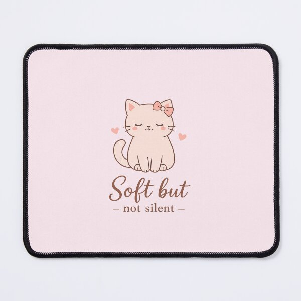 Item preview, Soft but Not Silent – Cute Feminist Cat Design designed and sold by BlushMoodStudio.