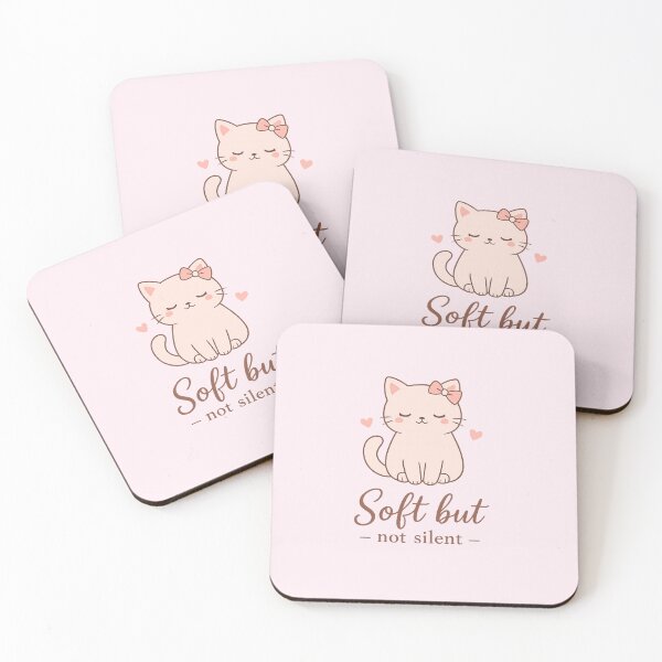 Item preview, Soft but Not Silent – Cute Feminist Cat Design designed and sold by BlushMoodStudio.
