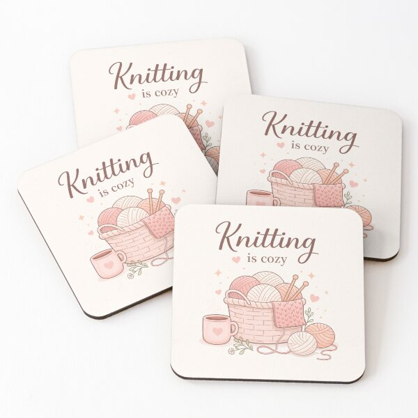 Item preview, Knitting Is Cozy – Cute Yarn Basket Illustration for Knitters designed and sold by BlushMoodStudio.