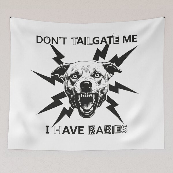 Item preview, Dont Tailgate Me I Have Rabies Fierce Dog Lightning Emblem designed and sold by SkeletonsDanger.