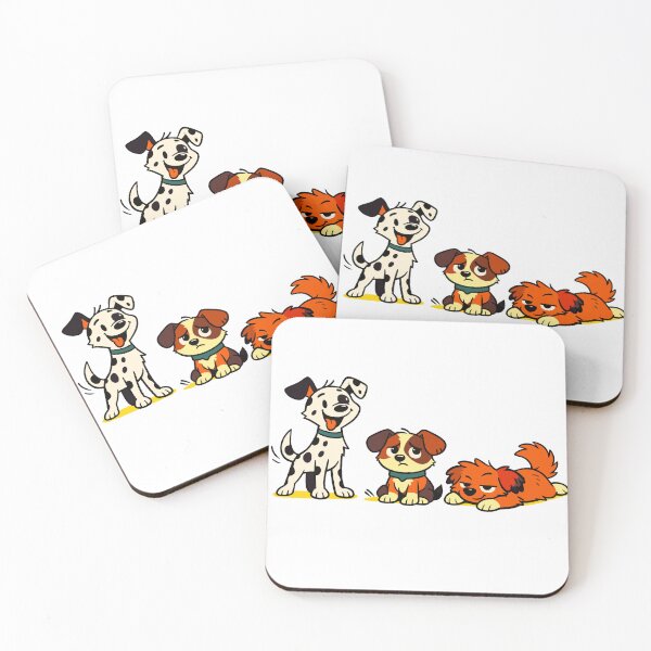 Item preview, Cute Cartoon Dog Trio Illustration with Playful Puppy Expressions designed and sold by designleon19.