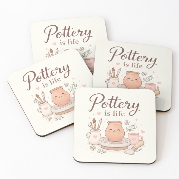 Item preview, Pottery Is Life – Cute Pottery Wheel Illustration for Ceramic Lovers designed and sold by BlushMoodStudio.