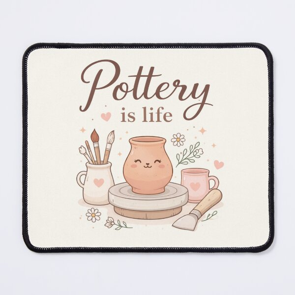 Item preview, Pottery Is Life – Cute Pottery Wheel Illustration for Ceramic Lovers designed and sold by BlushMoodStudio.