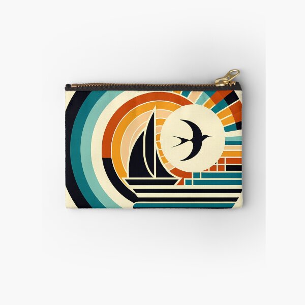 Item preview, Geometric Sailboat and Swallow Sunset Emblem designed and sold by InkSmithery.