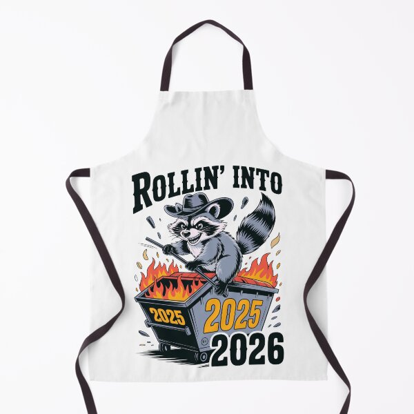 Item preview, Raccoon Dumpster Fire New Year Cartoon Illustration 2025 to 2026 designed and sold by designleon19.