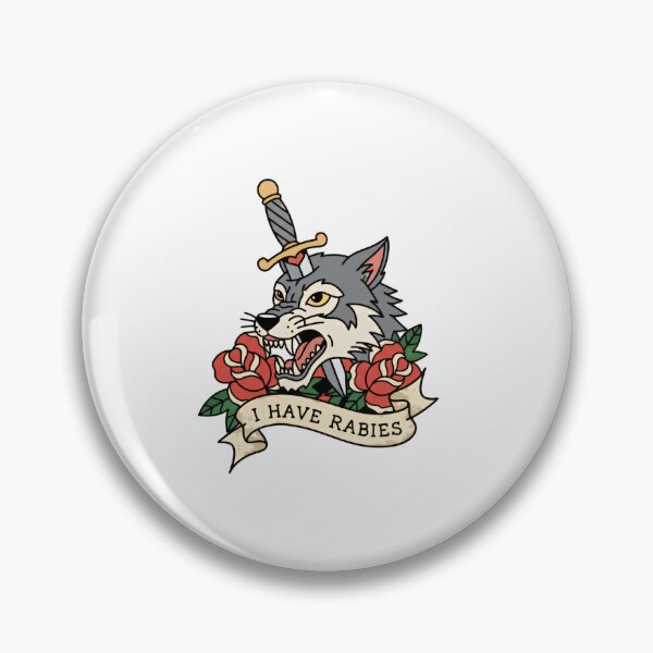 Item preview, Dont Tailgate Me I Have Rabies Angry Wolf With Dagger And Roses Quote designed and sold by SkeletonsDanger.