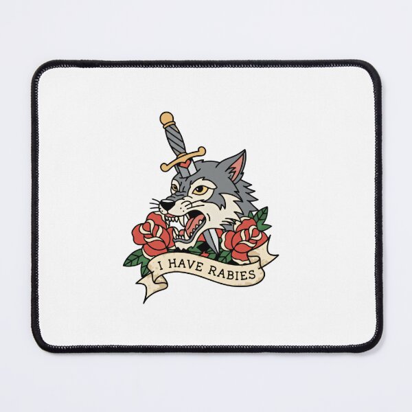 Item preview, Dont Tailgate Me I Have Rabies Angry Wolf With Dagger And Roses Quote designed and sold by SkeletonsDanger.