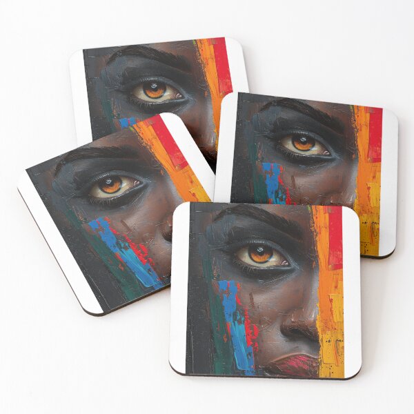 Item preview, Intense Afro Eye - Pictorial Art with Thick Texture and Contrasting Colors designed and sold by Hipatye26.