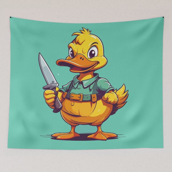 Item preview, Funny Cartoon Duck Character – Chaotic Humor Illustration designed and sold by sorryNOTsorry.brand.