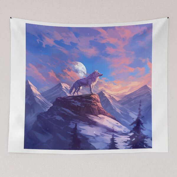 Item preview, Majestic Wolf Above Mountain Peaks designed and sold by Christian Weiss.