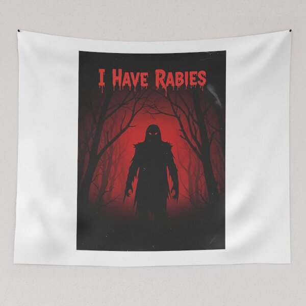Item preview, Dont Tailgate Me I Have Rabies Dark Forest Silhouette Horror Quote designed and sold by SkeletonsDanger.