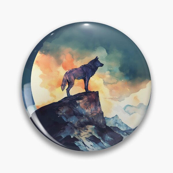 Item preview, Lone Wolf Over Golden Moon designed and sold by Christian Weiss.