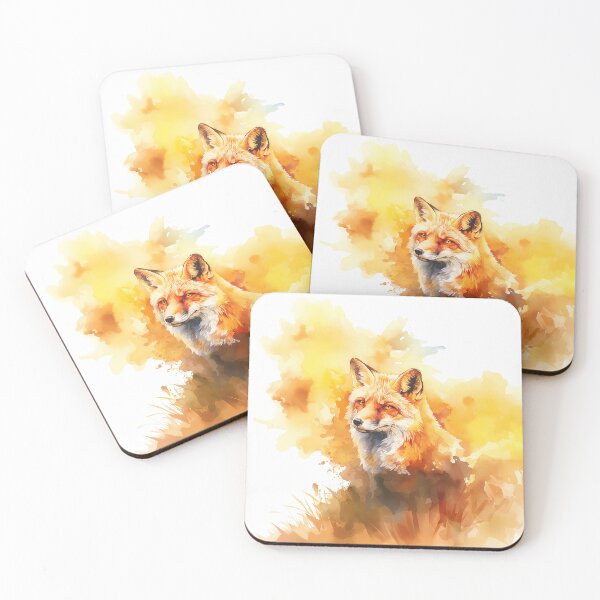Item preview, Golden Watercolor Fox Portrait designed and sold by Christian Weiss.