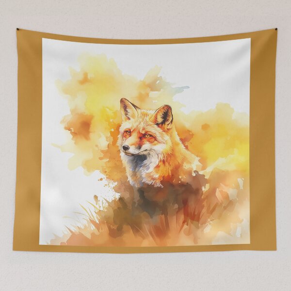 Item preview, Golden Watercolor Fox Portrait designed and sold by Christian Weiss.