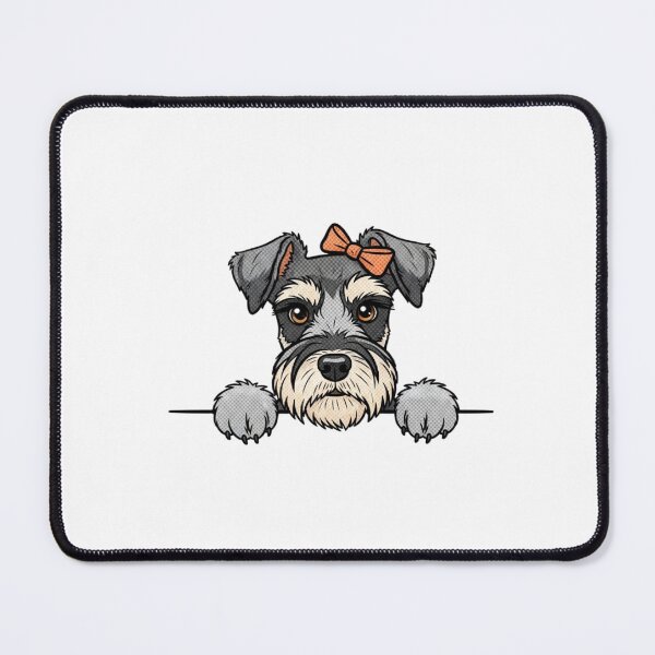 Item preview, Schnauzer Peeking Over Edge – Dog Mom Curious Pup Art – Warm Comic Style – Minimal Aesthetic designed and sold by PawMuse Studio.
