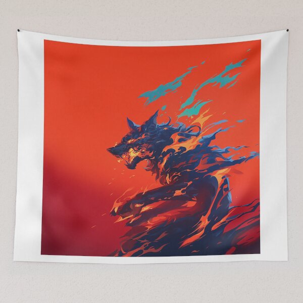 Item preview, Fiery Wolf Flame Portrait designed and sold by Christian Weiss.