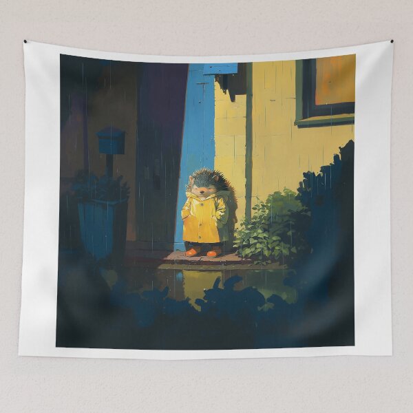 Item preview, Hedgehog In Yellow Raincoat designed and sold by Christian Weiss.