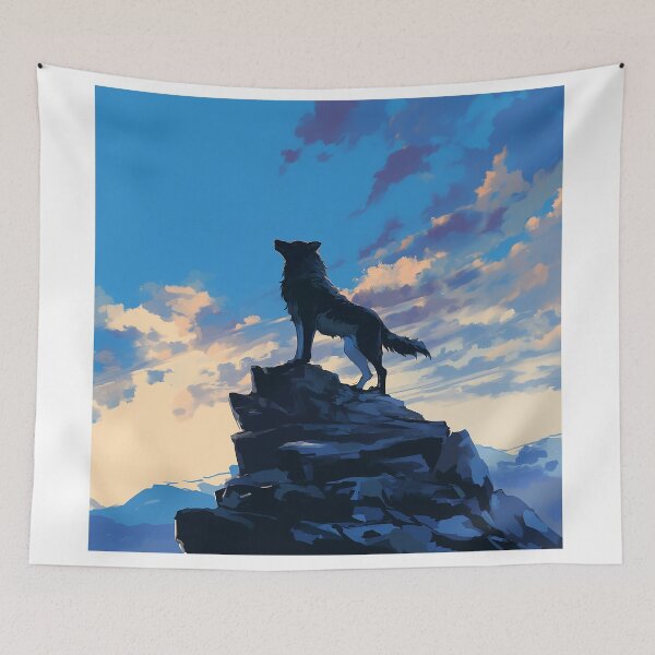 Item preview, Majestic Wolf Above Mountain Peaks designed and sold by Christian Weiss.