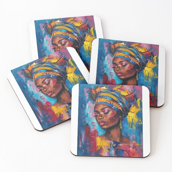 Item preview, Afro Woman in Meditation - Expressionist Art with Explosive Colors and Thick Brushstrokes designed and sold by Hipatye26.