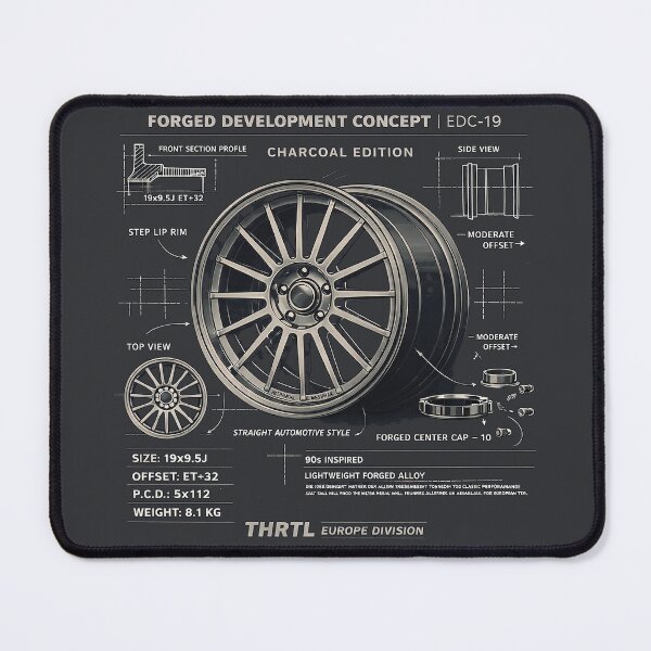 Item preview, EDC-19 Forged Development Concept – Charcoal Edition | 90s Performance Wheel Blueprint designed and sold by ClassicThrottle.