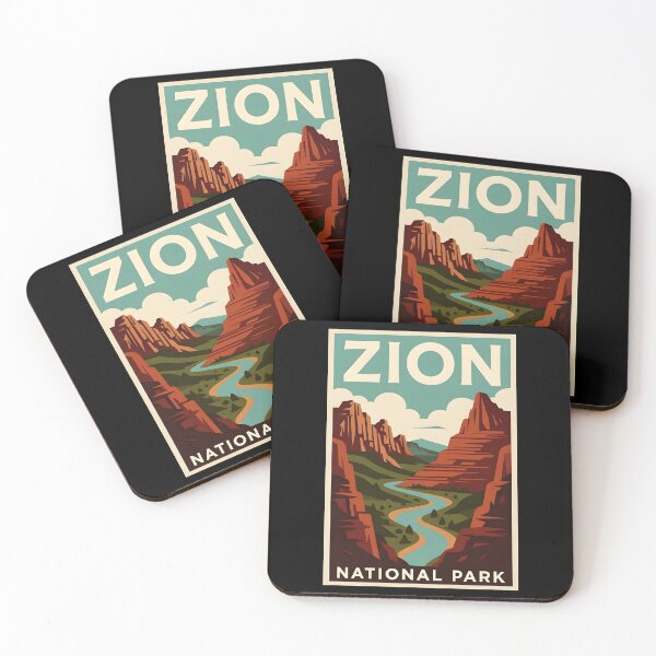 Item preview, Zion National Park Utah Vintage Travel Poster designed and sold by dudelinart.