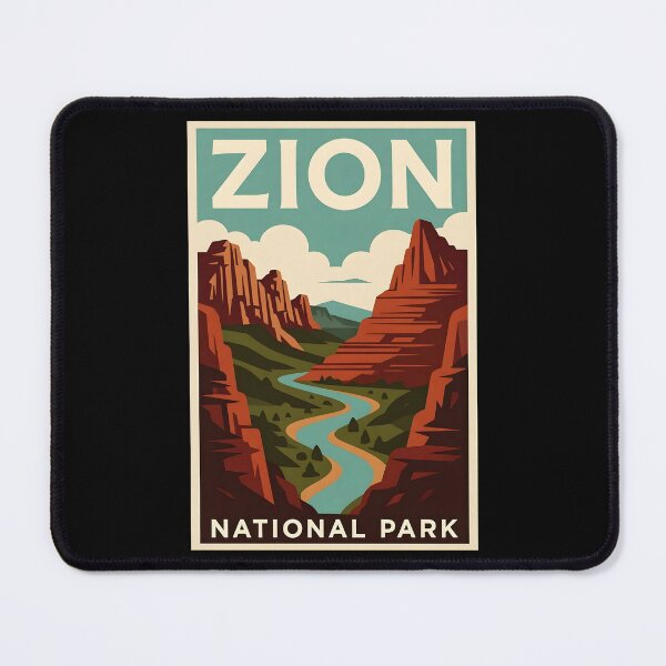 Item preview, Zion National Park Utah Vintage Travel Poster designed and sold by dudelinart.
