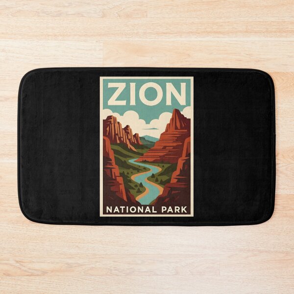 Item preview, Zion National Park Utah Vintage Travel Poster designed and sold by dudelinart.