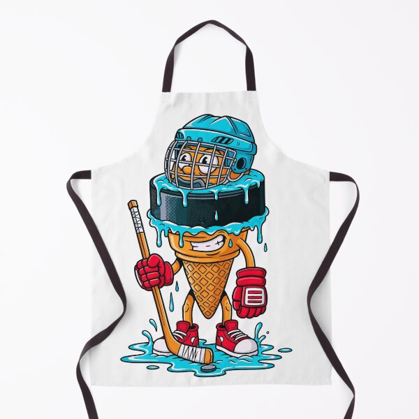 Item preview, Melting Hockey Puck Ice Cream Mascot Cartoon Illustration designed and sold by designleon19.