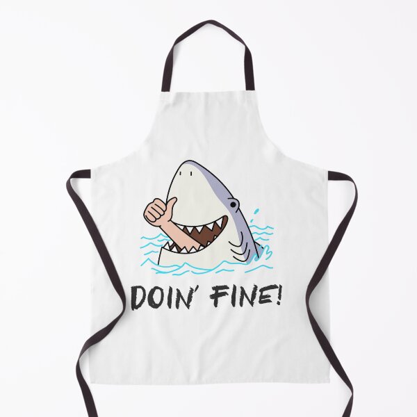 Item preview, Doin' Fine! -- eaten by shark sarcastic humor designed and sold by The Sporty Nerd.