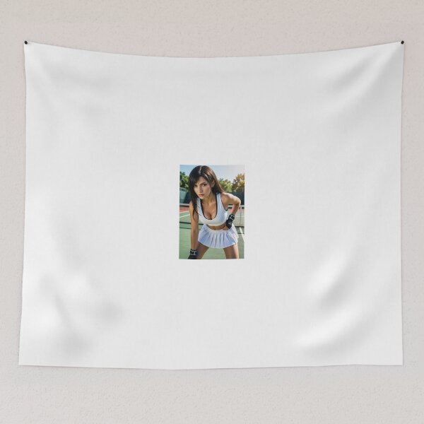 Item preview, Tifa Lockheart in white tennis outfit on court designed and sold by CathryneDelamort.