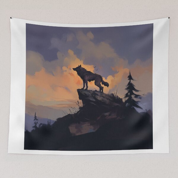 Item preview, Lone Wolf At Sunset Cliff designed and sold by Christian Weiss.