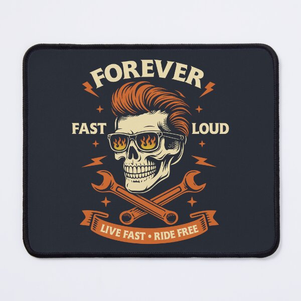 Item preview, Forever Fast Loud Skull – Live Fast Ride Free Vector Design designed and sold by Weasel Graphix.