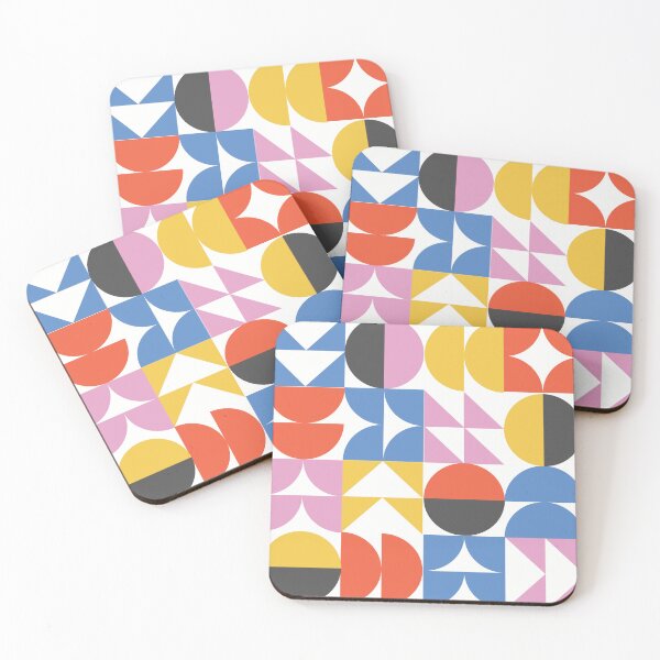 Item preview, Bauhaus Retro Geometric Abstract colorful shapes pattern   designed and sold by Yasminepatterns .