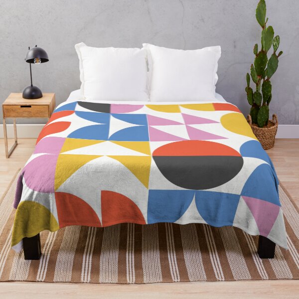 Item preview, Bauhaus Retro Geometric Abstract colorful shapes pattern   designed and sold by Yasminepatterns .