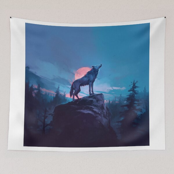 Item preview, Lone Wolf Under Crimson Moon designed and sold by Christian Weiss.