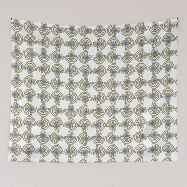 Item preview, Geometric abstract pattern of mind uncluttering featuring overlapping semicircular shapes arranged in a grid. designed and sold by CreativebyTKK.