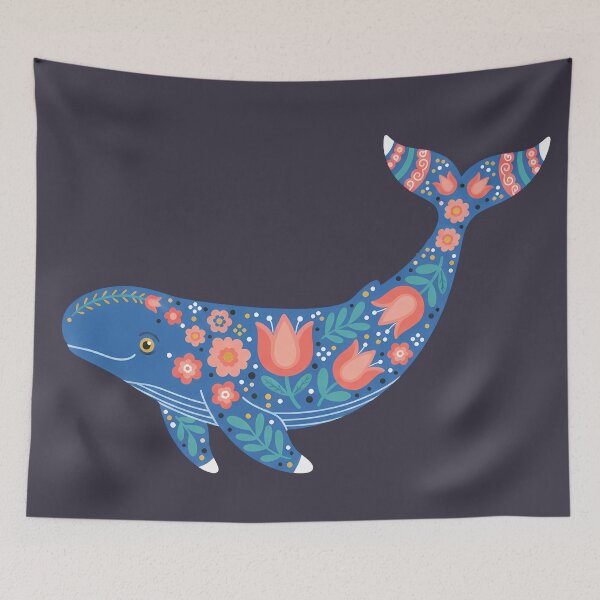 Item preview, Beluga Whale – Scandinavian Folk Art by heidiannemorris © designed and sold by FOLK ART FUSION by heidiannemorris.