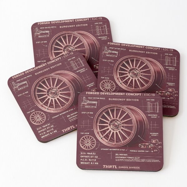 Item preview, EDC-19 Forged Development Concept – Burgundy Edition | 90s Performance Wheel Blueprint designed and sold by ClassicThrottle.