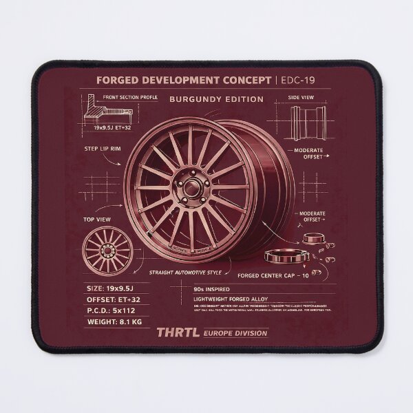 Item preview, EDC-19 Forged Development Concept – Burgundy Edition | 90s Performance Wheel Blueprint designed and sold by ClassicThrottle.