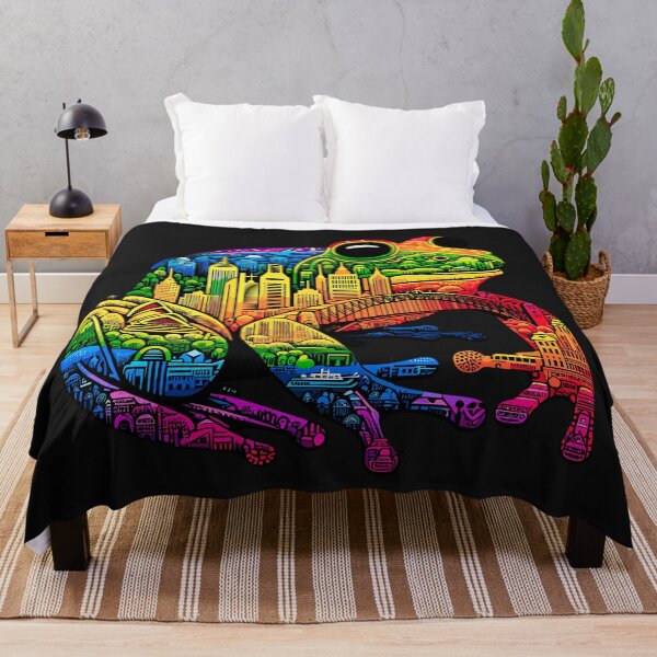 Item preview, Sydney Australia Frog Silhouette Neon Cityscape Illustration designed and sold by designleon19.