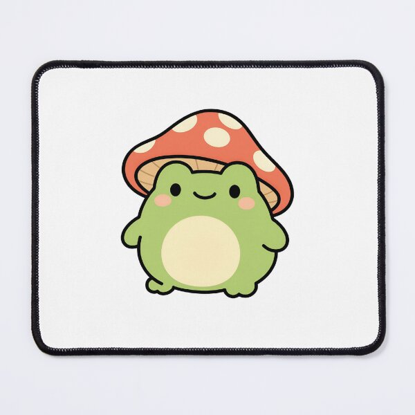 Item preview, Cute frog with mushroom head designed and sold by stellacreates.