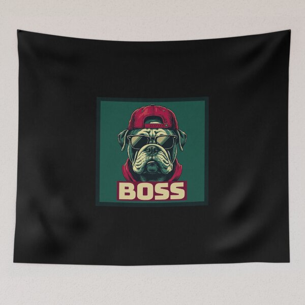 Item preview, Boss Bulldog Streetwear Illustration designed and sold by Bizertart.