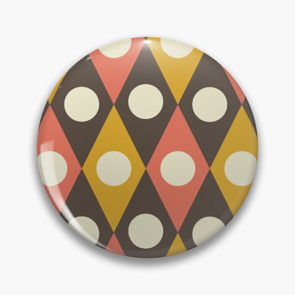 Item preview, Mid Century Circles On Diamonds In mustard And Terracotta On Taupe designed and sold by Yasminepatterns .