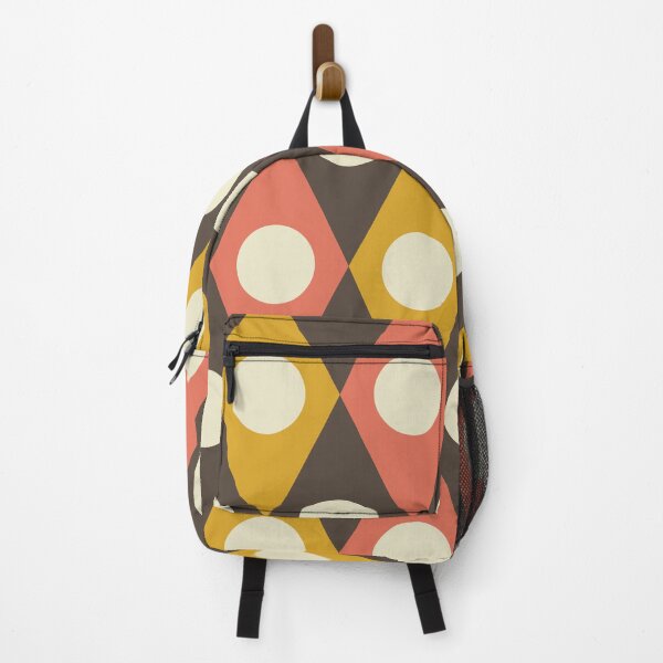 Item preview, Mid Century Circles On Diamonds In mustard And Terracotta On Taupe designed and sold by Yasminepatterns .