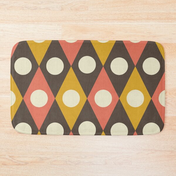 Item preview, Mid Century Circles On Diamonds In mustard And Terracotta On Taupe designed and sold by Yasminepatterns .
