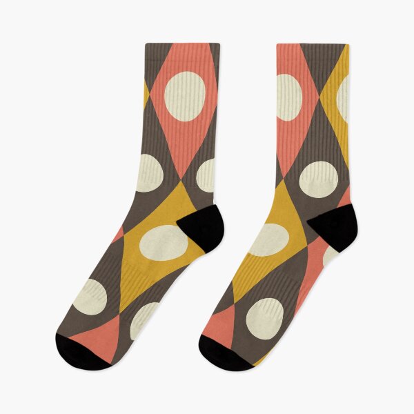 Item preview, Mid Century Circles On Diamonds In mustard And Terracotta On Taupe designed and sold by Yasminepatterns .