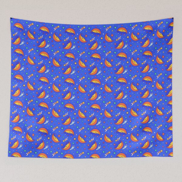 Item preview, Whimsical Starry Night – Tossed Moon & Stars Pattern designed and sold by vaner-vaner.