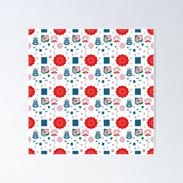 Item preview, seamless pattern of Horizontal Geometric Flower Composition in Minimal Style designed and sold by CreativebyTKK.